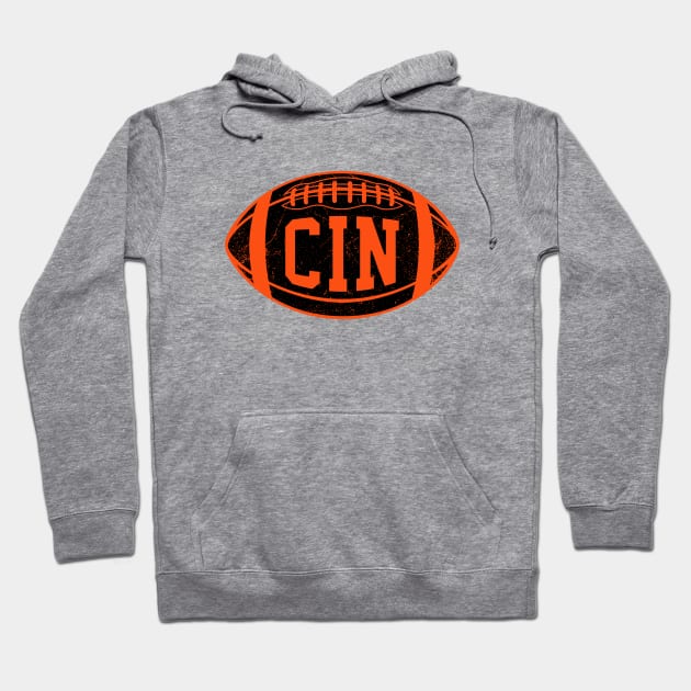 CIN Retro Football - White Hoodie by KFig21